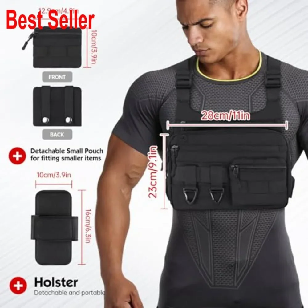 Nylon Tactical Chest Bag Large Capacity Water Resistant